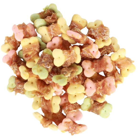 Flamingo Hapki Chicken Biscuits Wrap 85g – Colorful Crunchy Biscuits with Real Chicken Coating