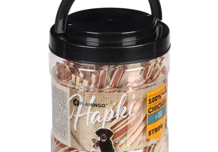 Flamingo Hapki Chicken Fish Strips – Soft Dog Treats with Chicken and Pollock, 650g Pack