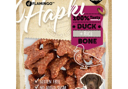 Flamingo Hapki Duck Rice Bone 170g – Aromatic Chewy Treats with Real Duck and Rice