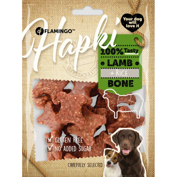 Flamingo Hapki Lamb Rice Bites 170g – Aromatic Soft Treats with Chicken and Rice Blend