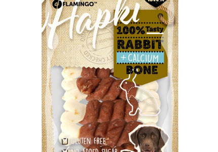 Flamingo Hapki Rabbit Calcium Bone 85g – Tasty Calcium Cubes Wrapped in Real Rabbit Meat