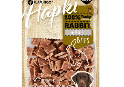 Flamingo Hapki Rabbit Rice Bites – Soft Training Treats with Rabbit Protein, 85g Pack