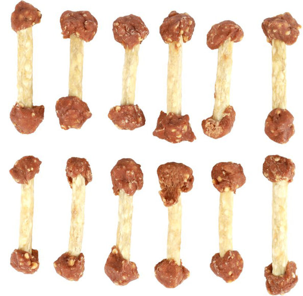 Flamingo Hapki Rabbit Rice Dumbbell Dog Treats – Natural Rabbit, Rice, and Cowhide, 150g