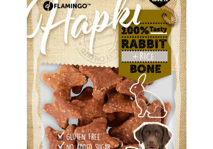 Flamingo Hapki Rabbit Rice Bone 170g – Aromatic Chewy Treats with Real Rabbit and Rice