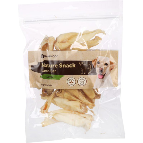 Flamingo Nature Snack Lamb Ear 200g – Natural Lamb Ears, Single-Ingredient Chew Treats