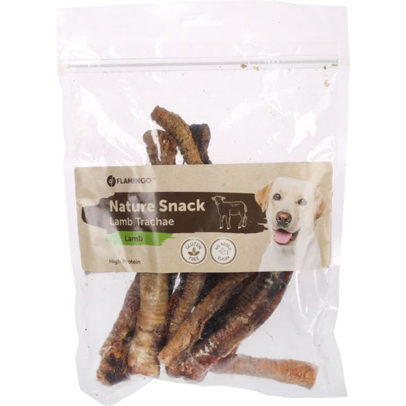 Flamingo Natural Snack Lamb Trachea – Single-Ingredient Chewy Treats, 200g Pack