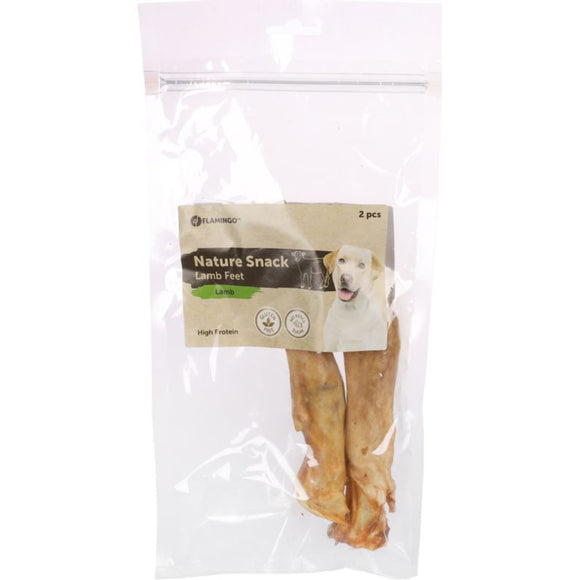 Flamingo Nature Snack Lamb Feet 200g – Natural Lamb Hooves, Protein-Rich Chew Treats