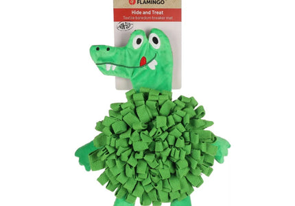 Flamingo Njammie Crocodile Sniffing Mat – Soft Interactive Green Toy, 38cm, Engaging Design
