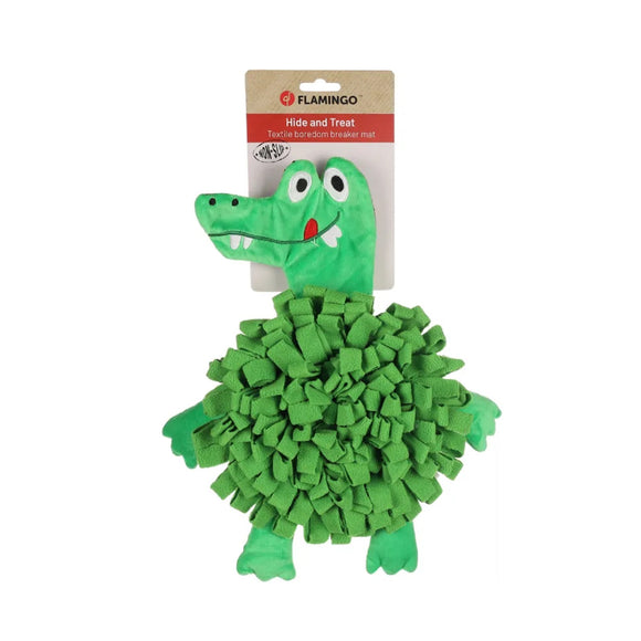 Flamingo Njammie Crocodile Sniffing Mat – Soft Interactive Green Toy, 38cm, Engaging Design