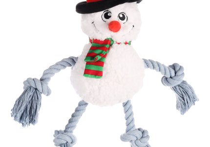 Flamingo Xima Snowman Plush Dog Toy – Festive Squeaky Christmas Character, Soft and Durable