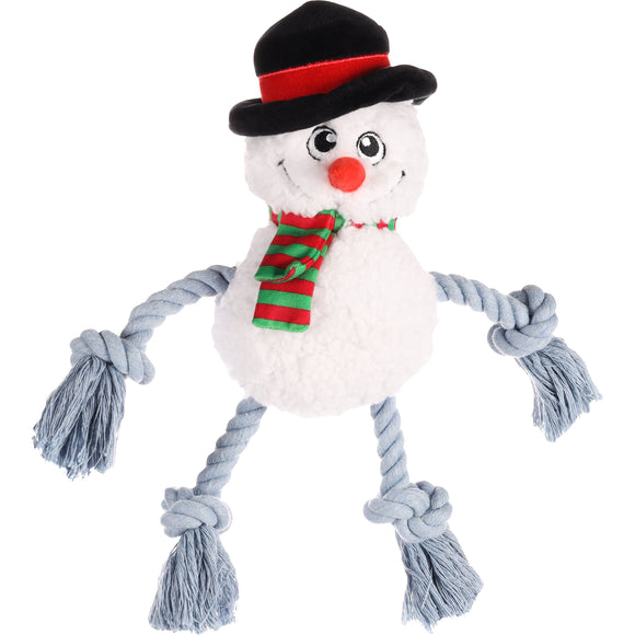 Flamingo Xima Snowman Plush Dog Toy – Festive Squeaky Christmas Character, Soft and Durable