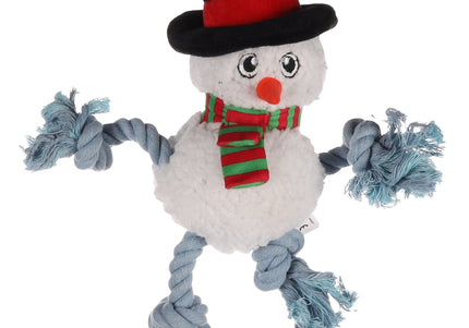 Flamingo Xima Snowman Plush Dog Toy – Festive Squeaky Christmas Character, Soft and Durable
