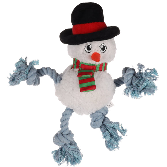 Flamingo Xima Snowman Plush Dog Toy – Festive Squeaky Christmas Character, Soft and Durable