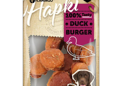 Flamingo Hapki Duck Mini Burger Treats – Soft Bite-Sized Snacks with Real Duck, 85g Pack