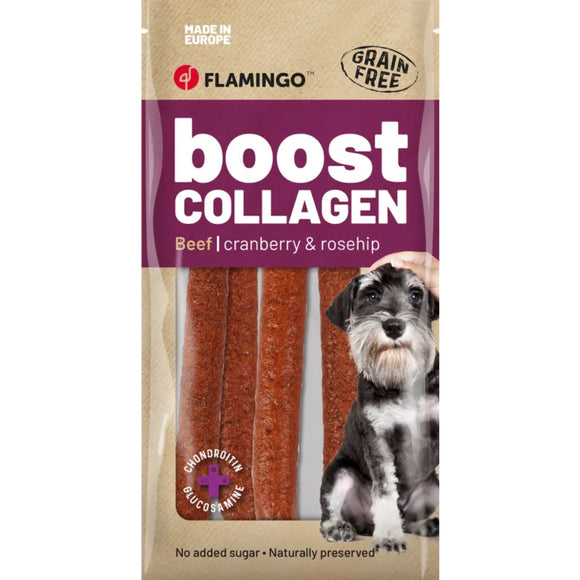 Flamingo Boost Sausage With Beef & Collagen – Protein-Rich Delicacy, 6 Pack, 600g