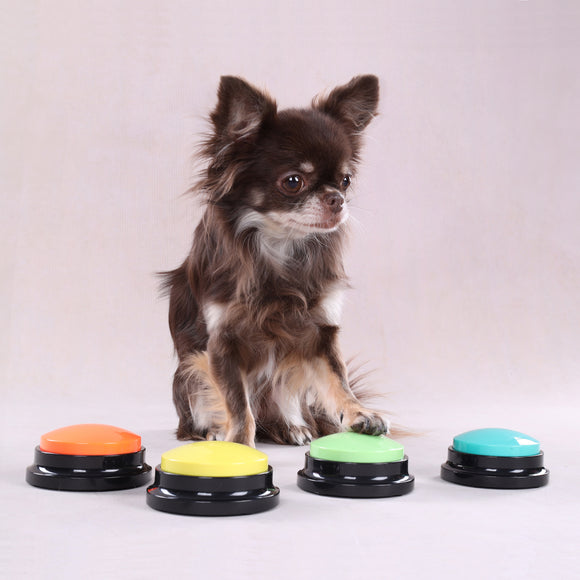 Flamingo Karao Audio Button – Interactive Dog Communication Toy, Durable Orange Design