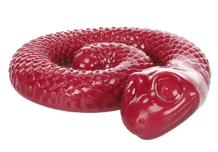 Flamingo Sneaky Snake Dog Toy 17cm – Twisted Rubber Treat Dispenser with Squeaker, Burgundy