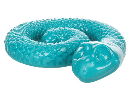 Flamingo Sneaky Snake Dog Toy 17cm – Twisted Rubber Treat Dispenser with Squeaker, Burgundy