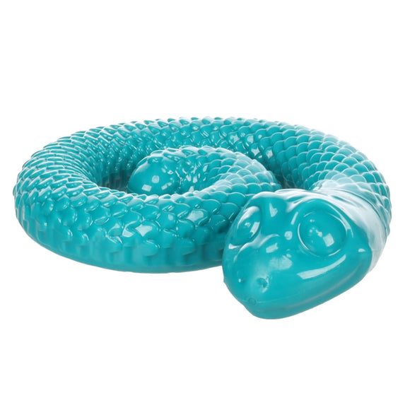 Flamingo Sneaky Snake Dog Toy 17cm – Twisted Rubber Treat Dispenser with Squeaker, Burgundy