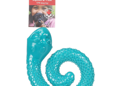 Flamingo Sneaky Snake Dog Toy 17cm – Twisted Rubber Treat Dispenser with Squeaker, Burgundy