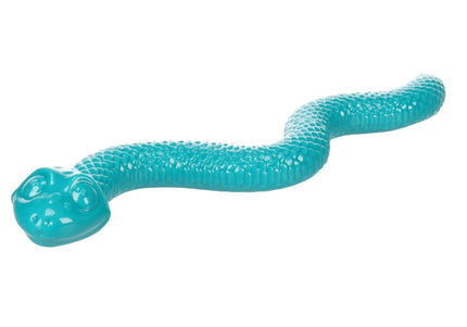 Flamingo Sneaky Snake Dog Toy – 42cm Rubber Treat Dispenser with Squeaker, Lime Green