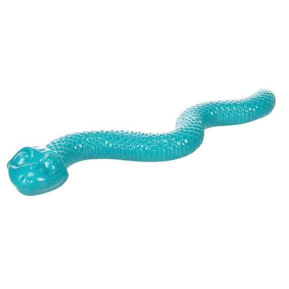Flamingo Sneaky Snake Dog Toy – 42cm Rubber Treat Dispenser with Squeaker, Lime Green
