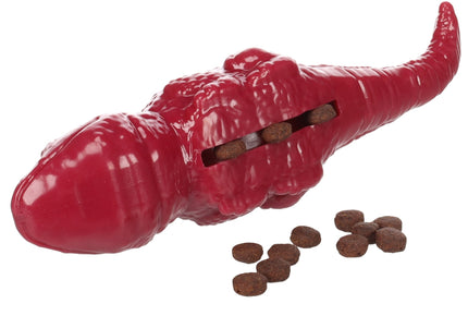 Flamingo Iguana Dog Toy 26cm – Durable Rubber Lizard with Squeaker, Treat Dispensing, Burgundy
