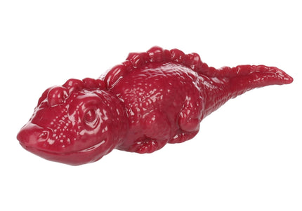 Flamingo Iguana Dog Toy 26cm – Durable Rubber Lizard with Squeaker, Treat Dispensing, Burgundy