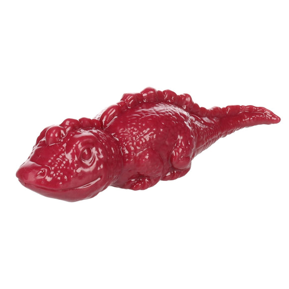 Flamingo Iguana Dog Toy 26cm – Durable Rubber Lizard with Squeaker, Treat Dispensing, Burgundy
