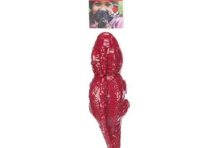 Flamingo Iguana Dog Toy 26cm – Durable Rubber Lizard with Squeaker, Treat Dispensing, Burgundy