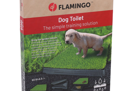 Flamingo Dog Toilet – Artificial Grass Litter Box, 65x51cm, Easy-Clean Design