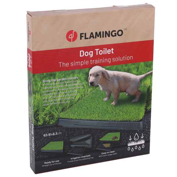 Flamingo Dog Toilet – Artificial Grass Litter Box, 65x51cm, Easy-Clean Design