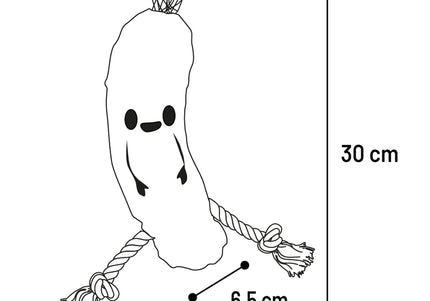Flamingo Bubto Pickle Plush Toy – Cucumber Design with Rope and Squeaker, 30cm