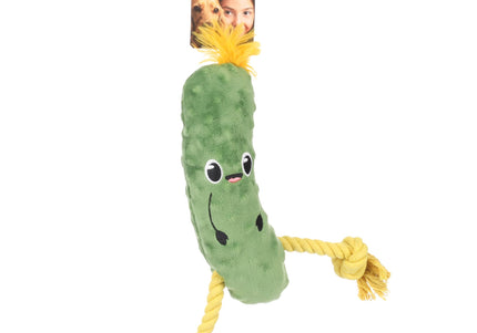Flamingo Bubto Pickle Plush Toy – Cucumber Design with Rope and Squeaker, 30cm