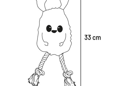 Flamingo Bubto Pineapple Plush Toy with Rope and Squeaker, 33cm – Fun Durable Design
