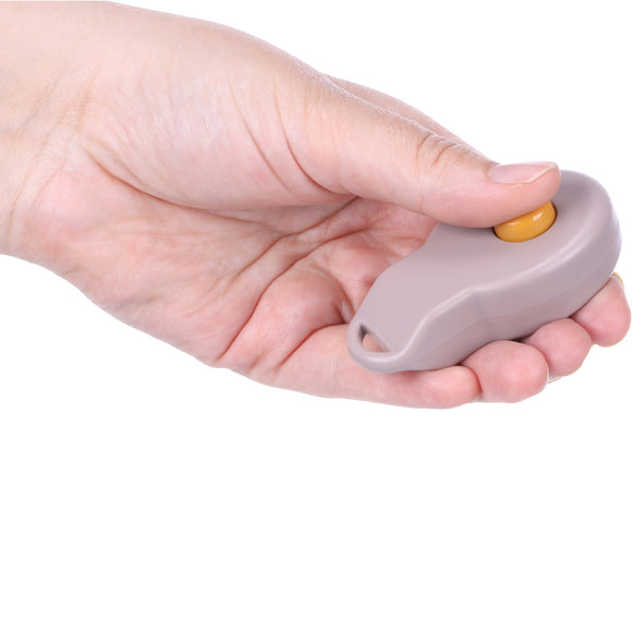 Flamingo Puppy Love Training Clicker – Ergonomic Taupe Dog Clicker with Elastic Finger Band