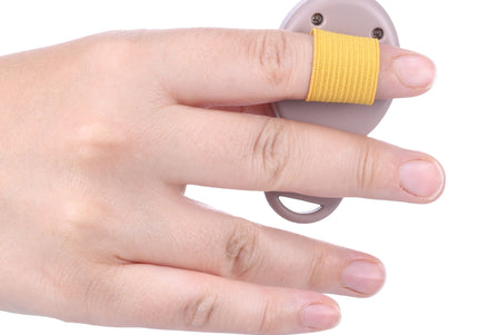 Flamingo Puppy Love Training Clicker – Ergonomic Taupe Dog Clicker with Elastic Finger Band