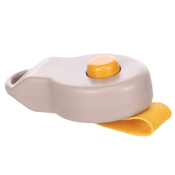 Flamingo Puppy Love Training Clicker – Ergonomic Taupe Dog Clicker with Elastic Finger Band