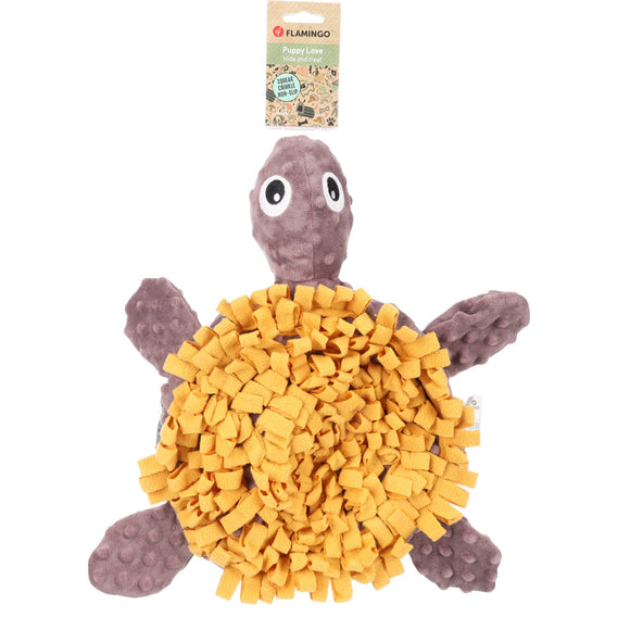 Flamingo Sniffing Carpet Turtle – Interactive Pink Mat with Squeaker, 38cm, Engaging Design