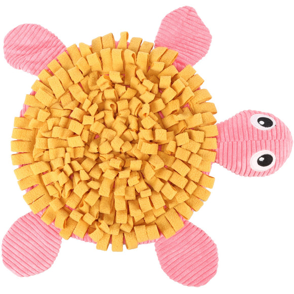 Flamingo Sniffing Carpet Turtle – Interactive Pink Mat with Squeaker, 38cm, Engaging Design