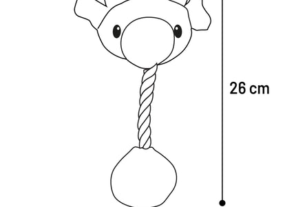 Flamingo Zoda Ram Puppy Plush Toy – 26cm Lamb Head with Rope and Squeaker