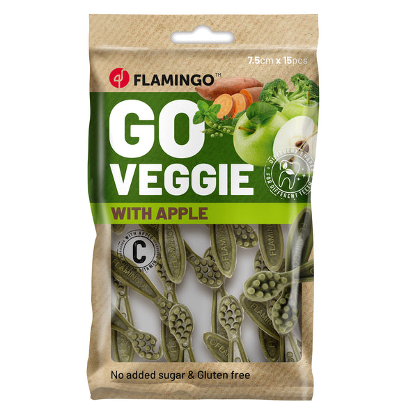 Flamingo Go Veggie Apple Snacks – Vegan Dog Treats, Natural Apple Flavor, 120g Pack
