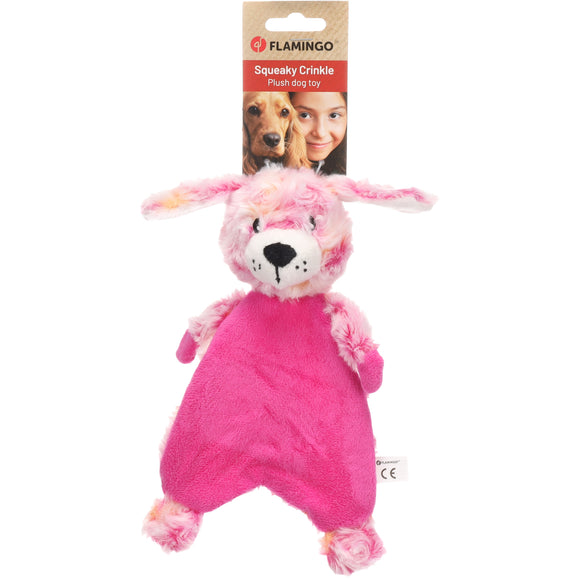 Flamingo Roza Pink Dog Toy – Soft Rustling Plush, Engaging Playtime Design