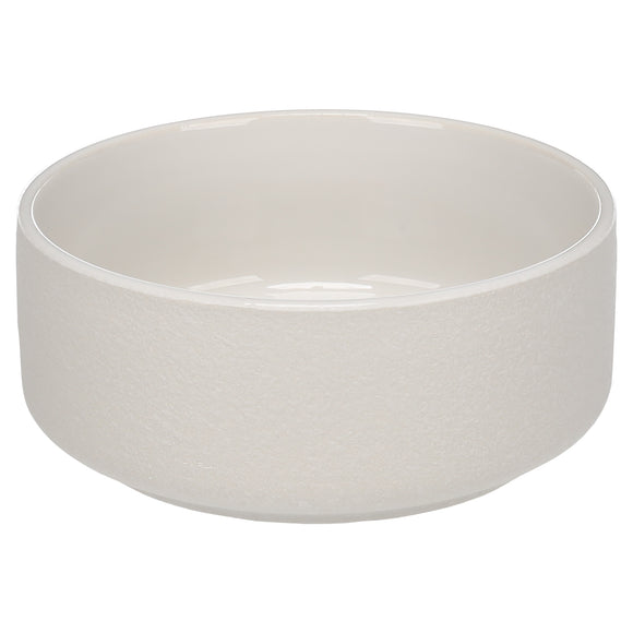 Flamingo Rama Ceramic Bowl White – Small Durable Ceramic Feeding Dish, Modern Design