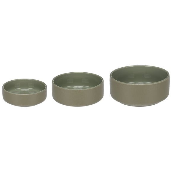 Flamingo Rama Ceramic Bowl Green – Large Durable Pet Feeding Dish, Non-Slip Base