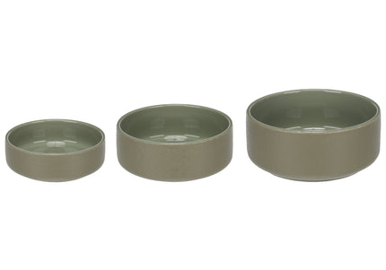 Flamingo Rama Ceramic Bowl Green – Large Durable Ceramic Feeding Dish, Modern Design