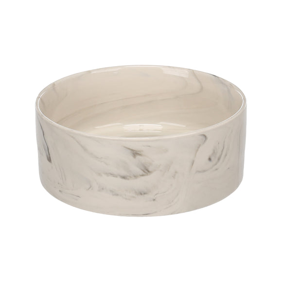 Flamingo Baron Ceramic Bowl – Large Imitation Marble Pet Dish, Durable and Stylish Design
