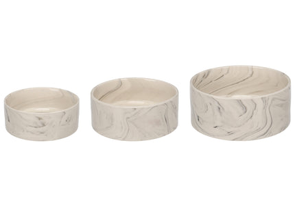 Flamingo Baron Ceramic Bowl – Small Imitation Marble Design, Durable and Easy to Clean