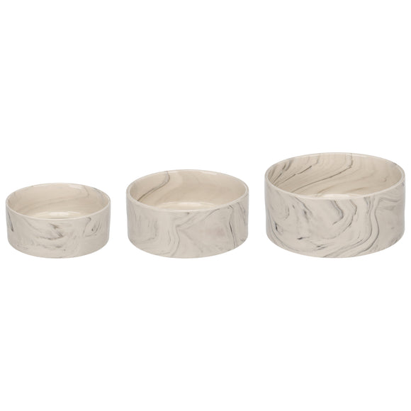 Flamingo Baron Ceramic Bowl – Small Imitation Marble Design, Durable and Easy to Clean