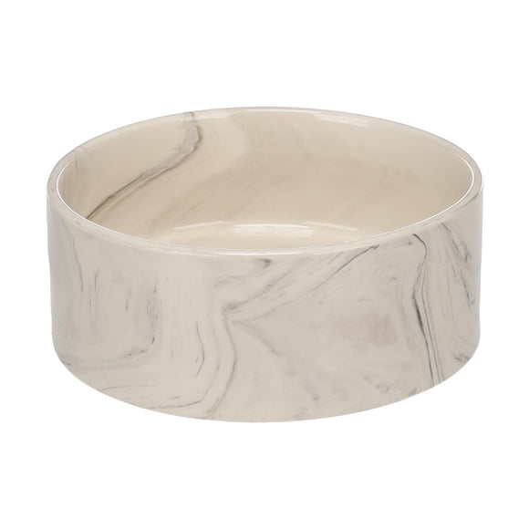 Flamingo Baron Ceramic Bowl – Large Imitation Marble Pet Dish, Durable and Stylish Design